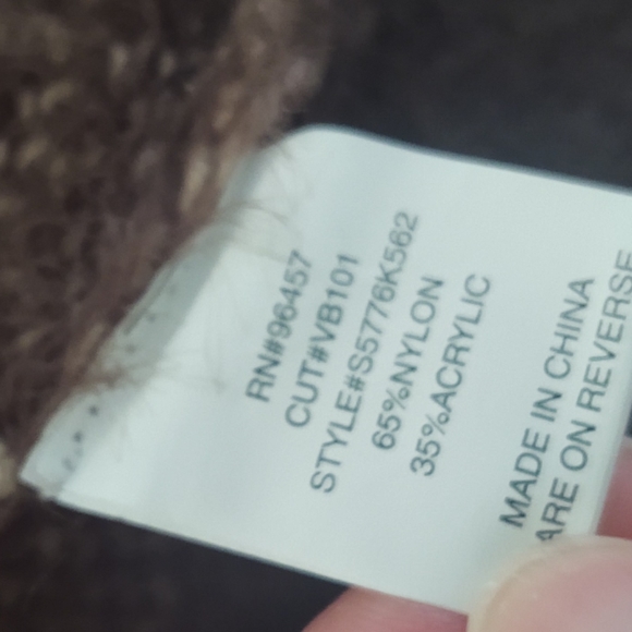 Beautiful Chocolate Brown &Tan Fuzzy Cardigan Sweater New - Picture 3 of 7